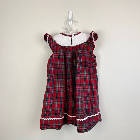 Lil Cactus Smocked Plaid Christmas Tree Dress 2T - Picture 5 of 6